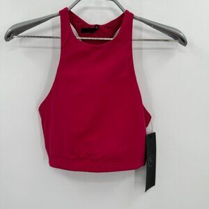 Backcountry Mesh Back Bra Top in Sangria size S Women's High Neckline